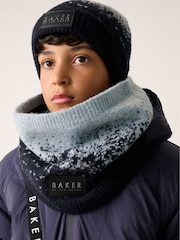 Baker by Ted Baker Navy Blue Ombre Beanie and Snood Set - Image 1 of 5