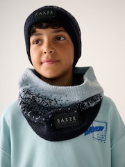 Baker by Ted Baker Navy Blue Ombre Beanie and Snood Set - Image 2 of 5