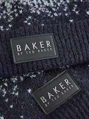 Baker by Ted Baker Navy Blue Ombre Beanie and Snood Set - Image 5 of 5