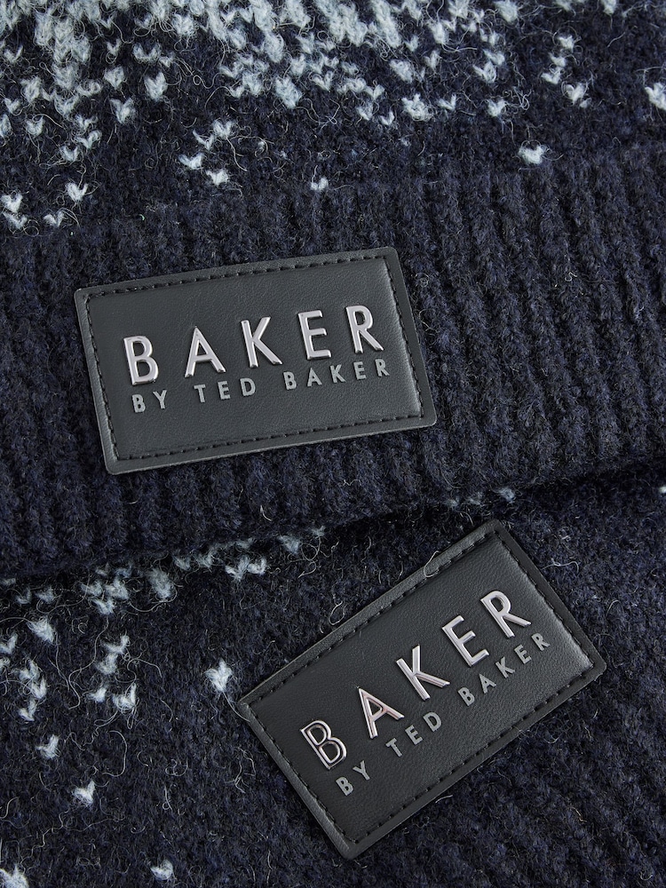 Baker by Ted Baker Navy Blue Ombre Beanie and Snood Set - Image 5 of 5 Baker by Ted Baker Navy Blue Ombre Beanie and Snood Set - Image 5 of 5