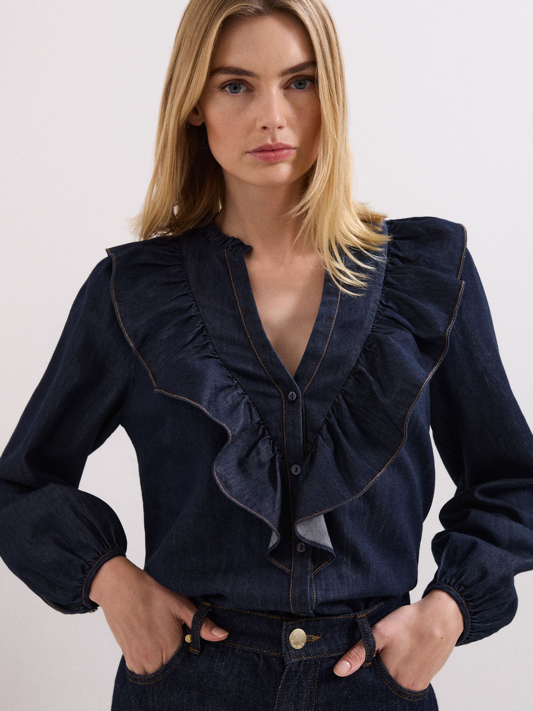 トップス papier collab_denim mix blouse Buy Phase Eight Blue Alexia Denim Blouse from Next Romania