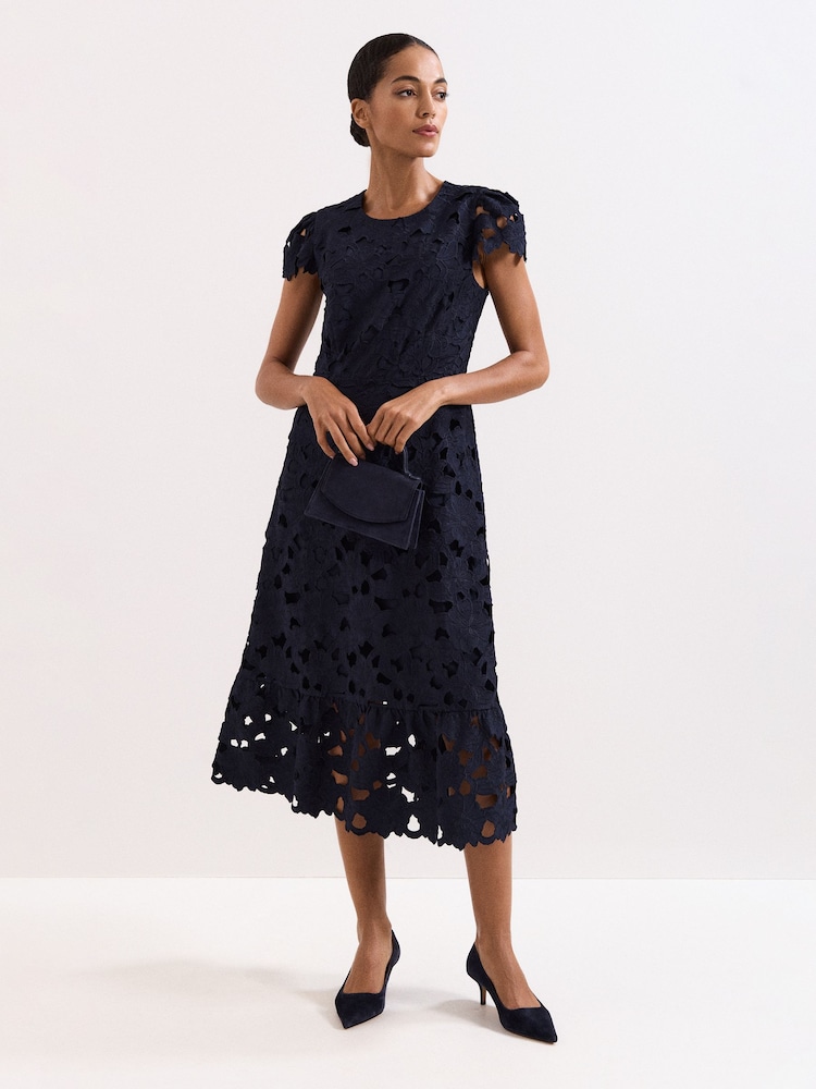 Phase Eight Blue Suede Court Shoes - Image 2 of 7 Phase Eight Blue Suede Court Shoes - Image 2 of 7