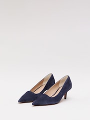 Phase Eight Blue Suede Court Shoes - Image 4 of 7