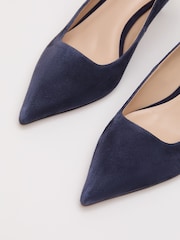 Phase Eight Blue Suede Court Shoes - Image 6 of 7