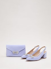 Phase Eight Blue Sparkle Block Heels - Image 5 of 7