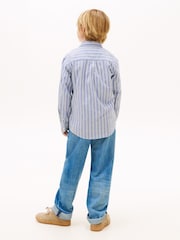 Tommy Hilfiger Blue Festive Regular Fit Stripe Oxford Shirt - Image 2 of 5