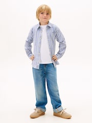 Tommy Hilfiger Blue Festive Regular Fit Stripe Oxford Shirt - Image 3 of 5