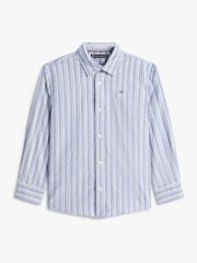 Tommy Hilfiger Blue Festive Regular Fit Stripe Oxford Shirt - Image 5 of 5