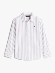 Tommy Hilfiger White Festive Regular Fit Stripe Oxford Shirt - Image 5 of 5