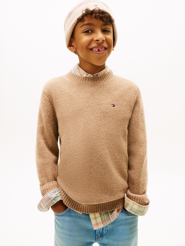 Tommy Hilfiger Green Essential Pure Lambswool Jumper - Image 1 of 5