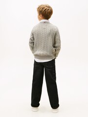 Tommy Hilfiger Grey Essential Cable Knit Jumper - Image 2 of 6