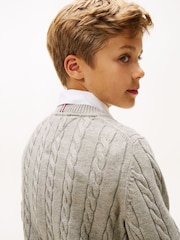 Tommy Hilfiger Grey Essential Cable Knit Jumper - Image 5 of 6