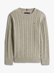 Tommy Hilfiger Grey Essential Cable Knit Jumper - Image 6 of 6