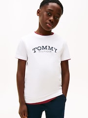 Tommy Hilfiger White Logo Print T-Shirt - Image 1 of 5