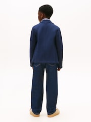 Tommy Hilfiger Blue Festive Pique Texture Regular Fit Blazer - Image 2 of 6