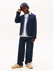 Tommy Hilfiger Blue Festive Pique Texture Regular Fit Blazer - Image 4 of 6