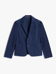Tommy Hilfiger Blue Festive Pique Texture Regular Fit Blazer - Image 6 of 6