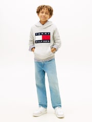 Tommy Hilfiger Grey Heritage Flag Badge Terry Hoodie - Image 3 of 5