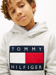 Tommy Hilfiger Grey Heritage Flag Badge Terry Hoodie - Image 4 of 5