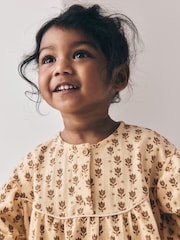Neutral/Blumenmuster - Long Puff Sleeve Dress (3mths-7yrs) - Bild 5 von 9