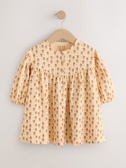 Neutral/Blumenmuster - Long Puff Sleeve Dress (3mths-7yrs) - Bild 6 von 9