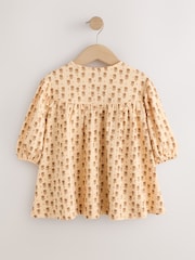 Neutral/Blumenmuster - Long Puff Sleeve Dress (3mths-7yrs) - Bild 7 von 9