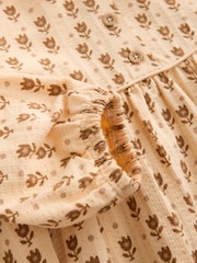 Neutral/Blumenmuster - Long Puff Sleeve Dress (3mths-7yrs) - Bild 8 von 9