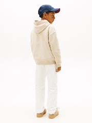 Tommy Hilfiger Brown Logo Print Fleece Hoodie - Image 3 of 5