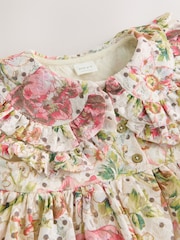 Floral Sleeveless Lace Collar Tiered Dress (3mths-7yrs) - Image 8 of 9