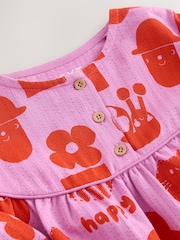 Purple Long Puff Sleeve Dress (3mths-7yrs) - Image 8 of 9