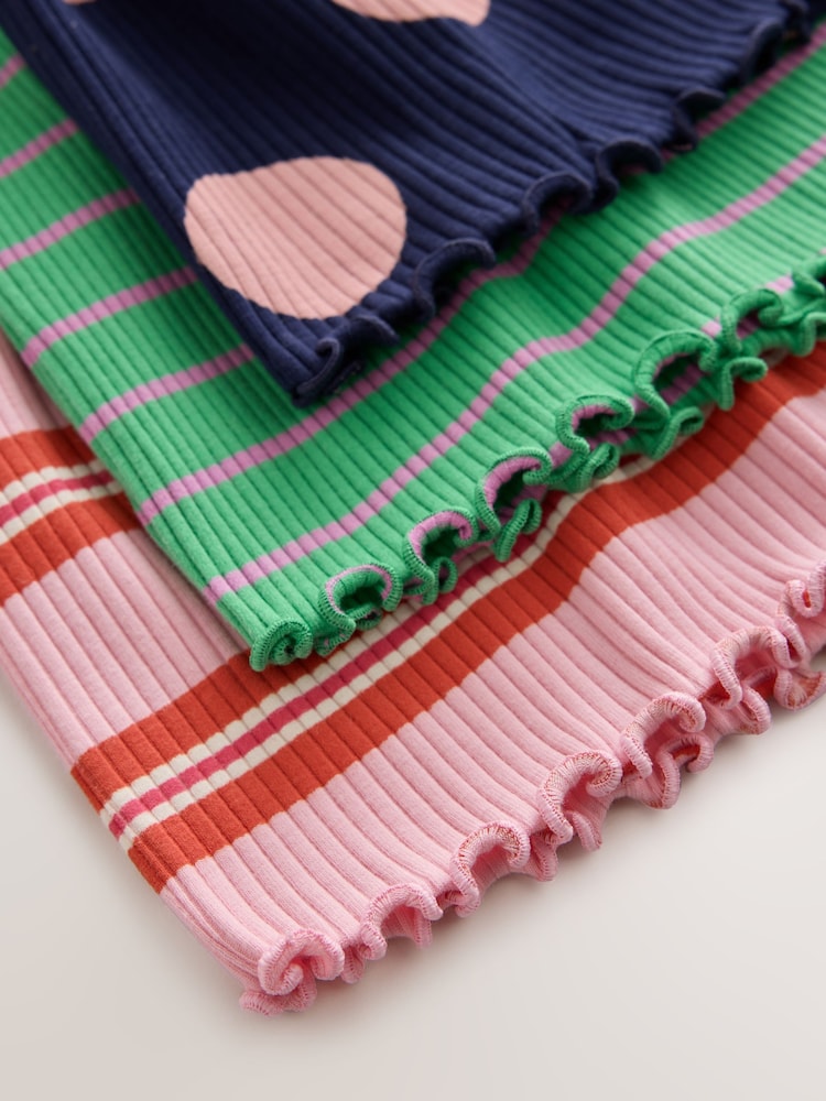 Green Stripe/Navy Spot/Red Stripe Long Sleeve Ribbed Dresses 3 Pack (3mths-7yrs) - Image 7 of 7 Green Stripe/Navy Spot/Red Stripe Long Sleeve Ribbed Dresses 3 Pack (3mths-7yrs) - Image 7 of 7