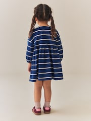 Navy Stripe Ladybird Long Sleeve Button Dress (3mths-7yrs) - Image 3 of 9