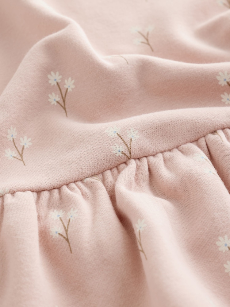 Cream Pink Ditsy Floral - Robe de survêtement à manches longues (3mths-7yrs) - Image 8 de 8