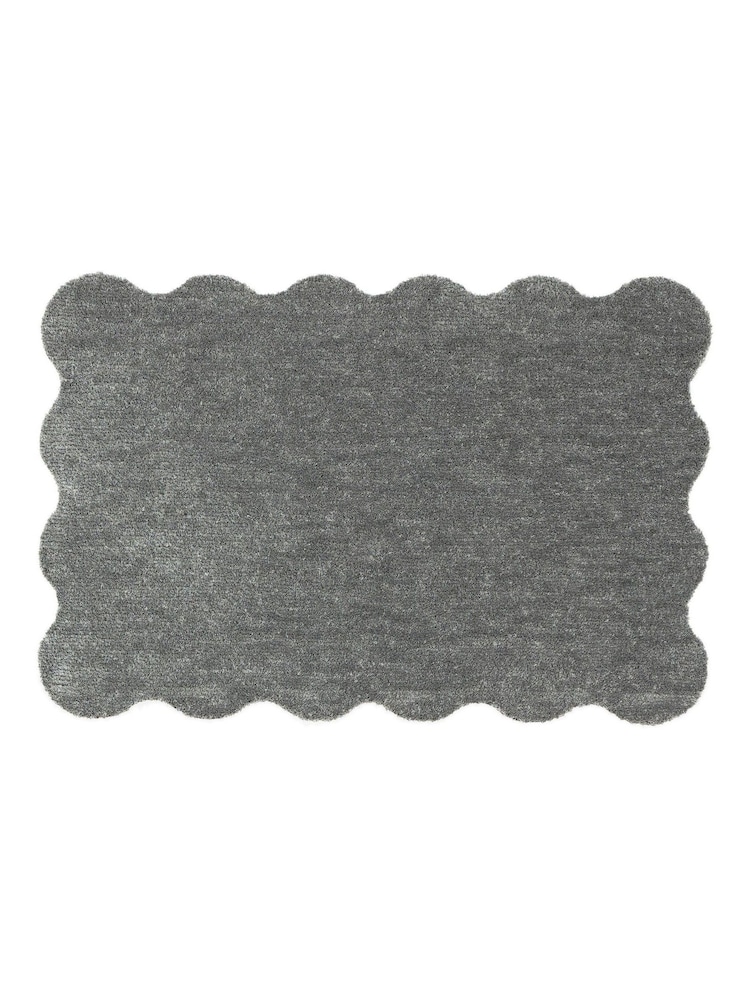 My Mat Ghost Grey Soft Scalloped Bathmat - Image 2 of 3 My Mat Ghost Grey Soft Scalloped Bathmat - Image 2 of 3