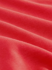 Красный - Peplum Polo Neck Short Sleeve T-Shirt - Изображение 7 7