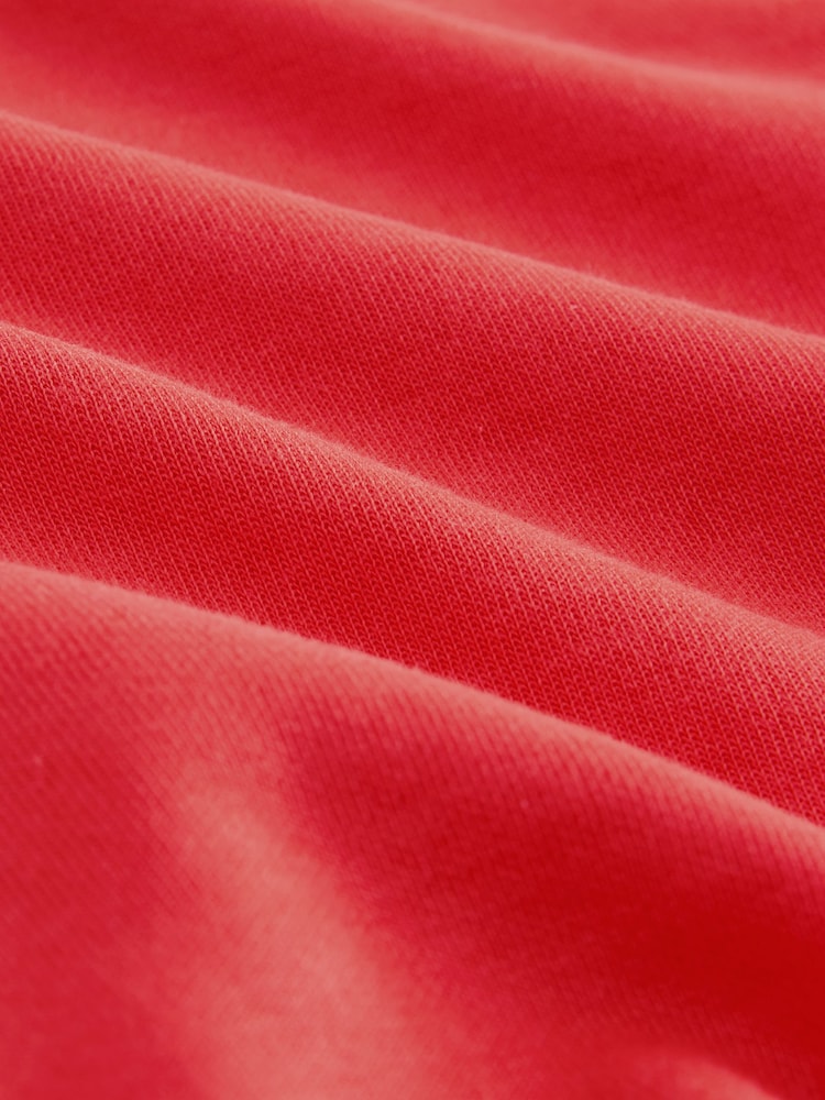 Красный - Peplum Polo Neck Short Sleeve T-Shirt - Изображение 7 7