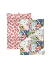 Cath Kidston 2 Pack Blue Christmas Journey Tea Towels - Image 2 of 2