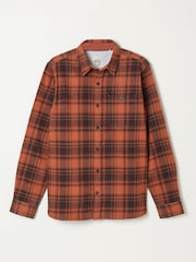 FatFace Hagley Orange Long Sleeve Check Shirt - Image 1 of 1