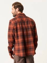 FatFace Hagley Orange Long Sleeve Check Shirt - Image 2 of 6