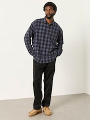 FatFace Thursby Blue Long Sleeve Relaxed Fit Check Shirt - Image 1 of 4