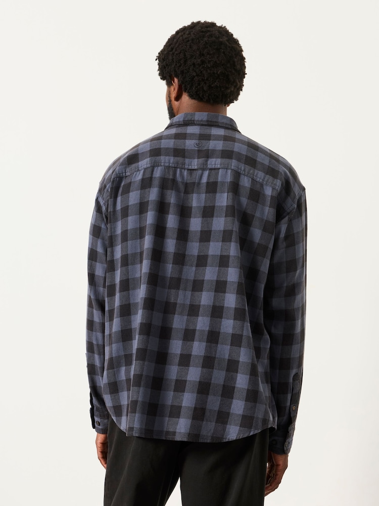 FatFace Thursby Blue Long Sleeve Relaxed Fit Check Shirt - Image 2 of 4