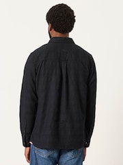 FatFace Wanson Black Long Sleeve Jacquard Pattern Shirt - Image 2 of 5