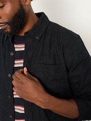 FatFace Wanson Black Long Sleeve Jacquard Pattern Shirt - Image 3 of 5