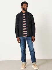 FatFace Wanson Black Long Sleeve Jacquard Pattern Shirt - Image 4 of 5