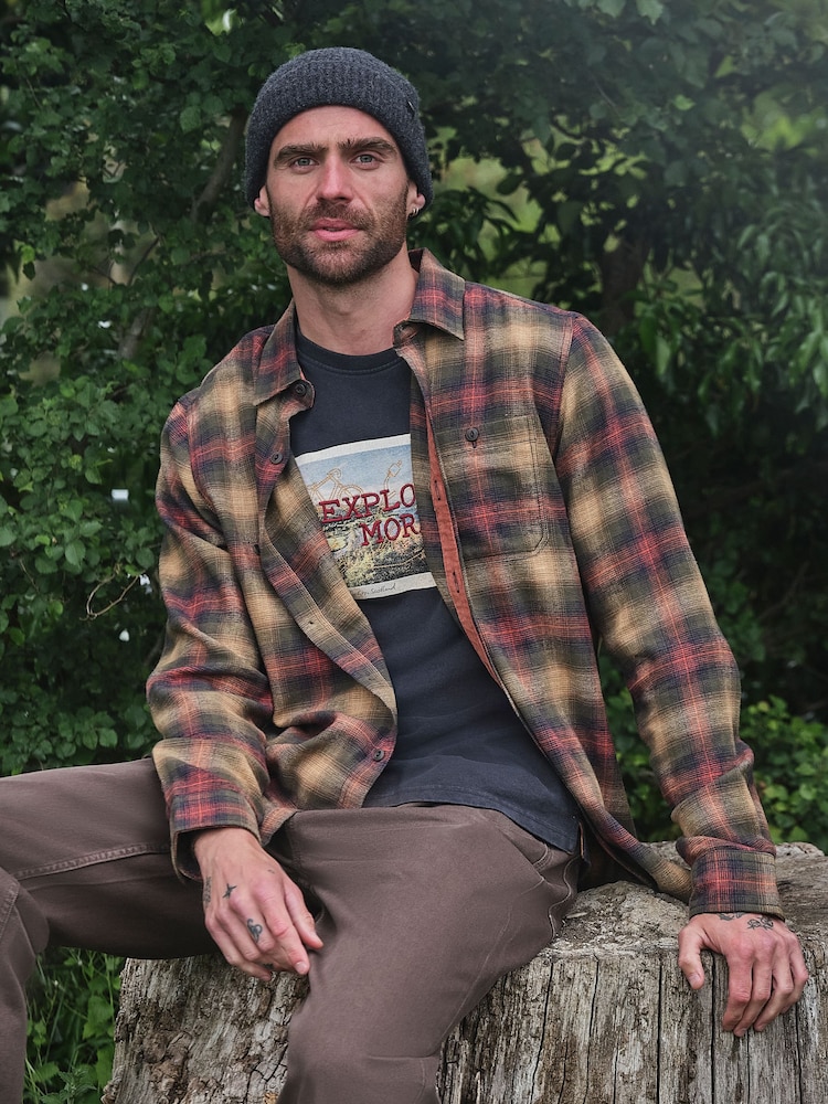 FatFace Loxley Brown Long Sleeve Check Shirt - Image 1 of 7 FatFace Loxley Brown Long Sleeve Check Shirt - Image 1 of 7