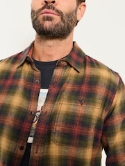 FatFace Loxley Brown Long Sleeve Check Shirt - Image 4 of 7