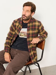 FatFace Loxley Brown Long Sleeve Check Shirt - Image 6 of 7