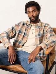 FatFace Vassa Natural Long Sleeve Relaxed Fit Check Shirt - Image 4 of 5