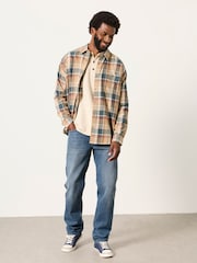 FatFace Vassa Natural Long Sleeve Relaxed Fit Check Shirt - Image 5 of 5