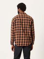 FatFace Thursby Rust Brown Long Sleeve Relaxed Fit Check Shirt - Image 2 of 6